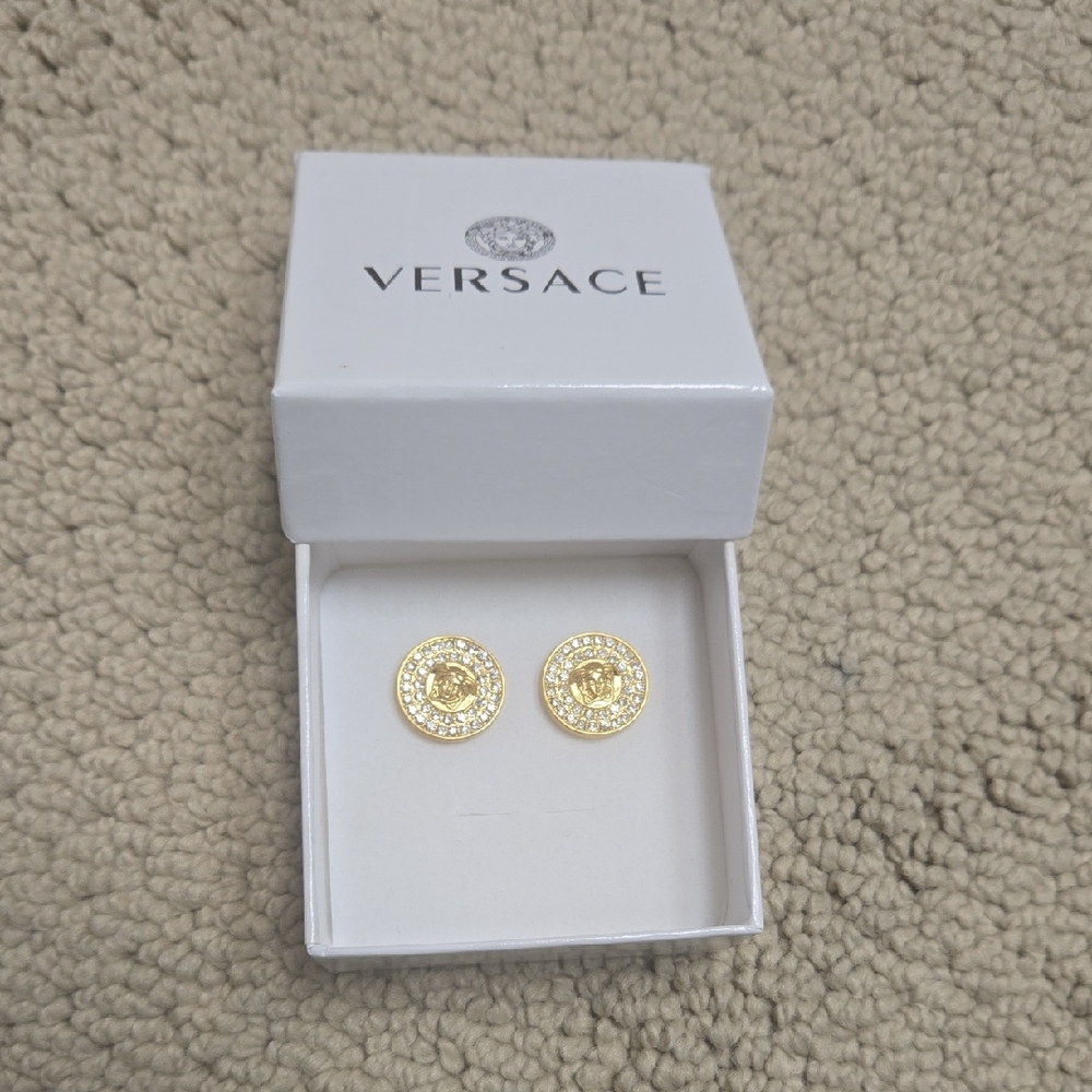 Versace Gold Medusa Stud Earrings